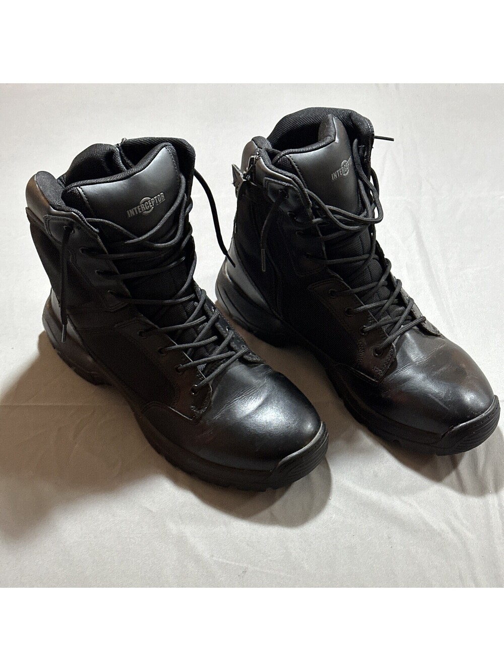 Mens MNIN29DP001 Black Leather Interceptor Combat Tactical Military Boots, 13